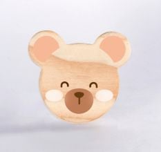 Handcrafted Pine Wood Teddy Bear Knob
